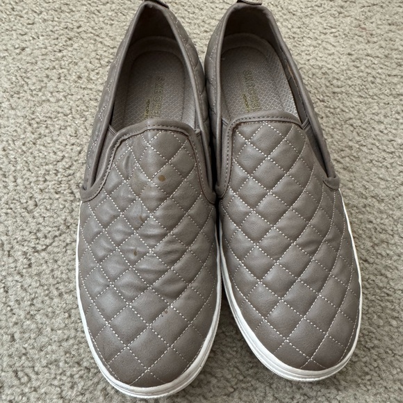 Skechers Quilted Slip-On Sneakers - Taupe - Picture 1 of 8